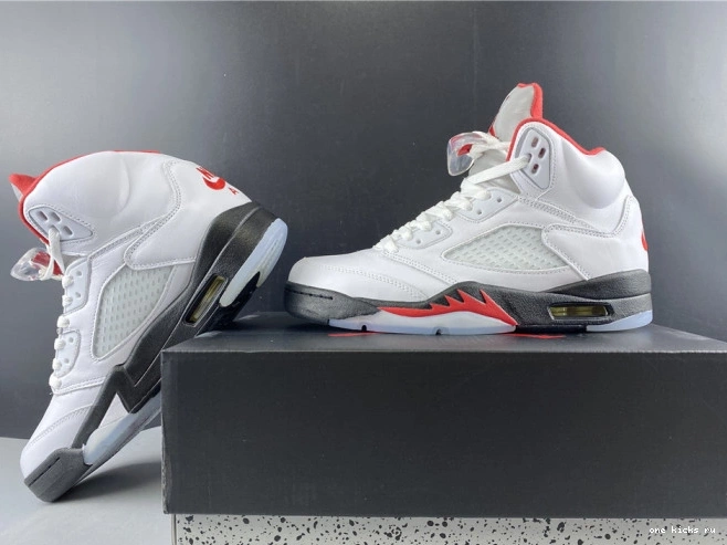 Chep Onekick Fire Jordan Tongue 5 Silver Retro DA1911-102 Red (2020) Air 0825
